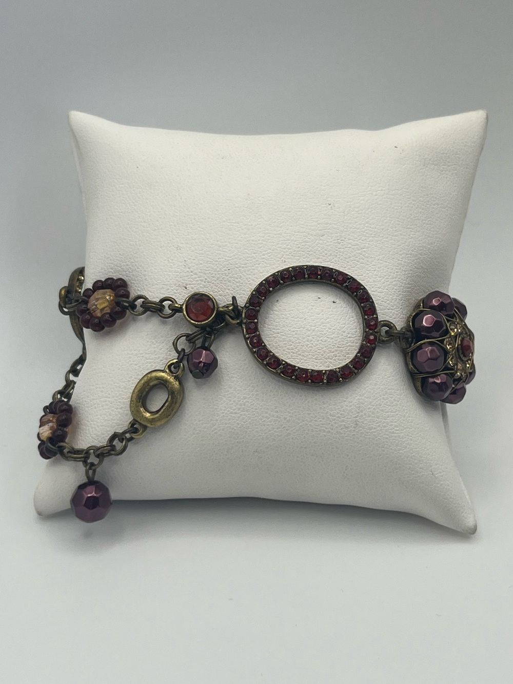 Vintage Multi Charm Brass Colored Bracelet
